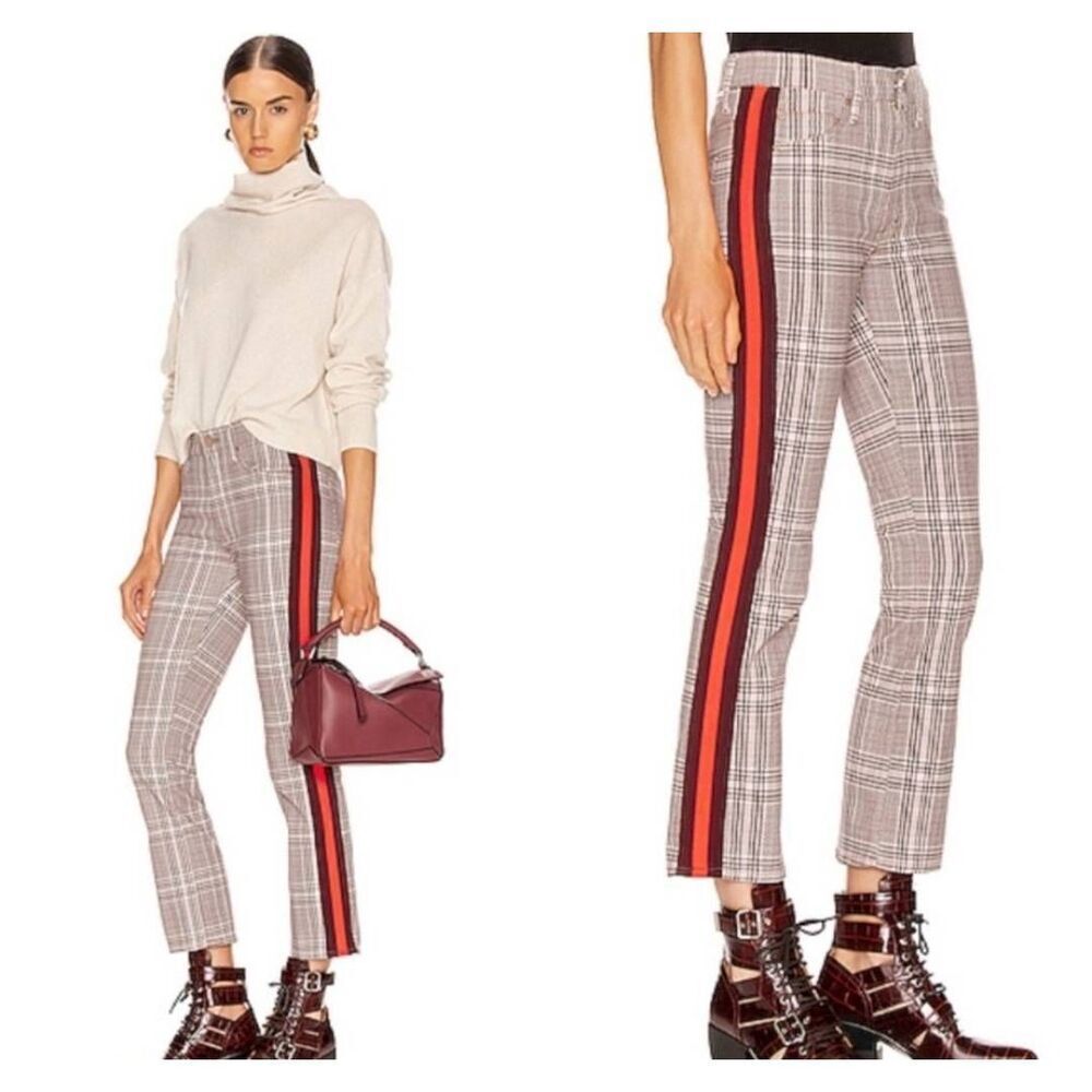 Mother The Insider Ankle Pants In Happy People Read And Drink Coffee Sz 24